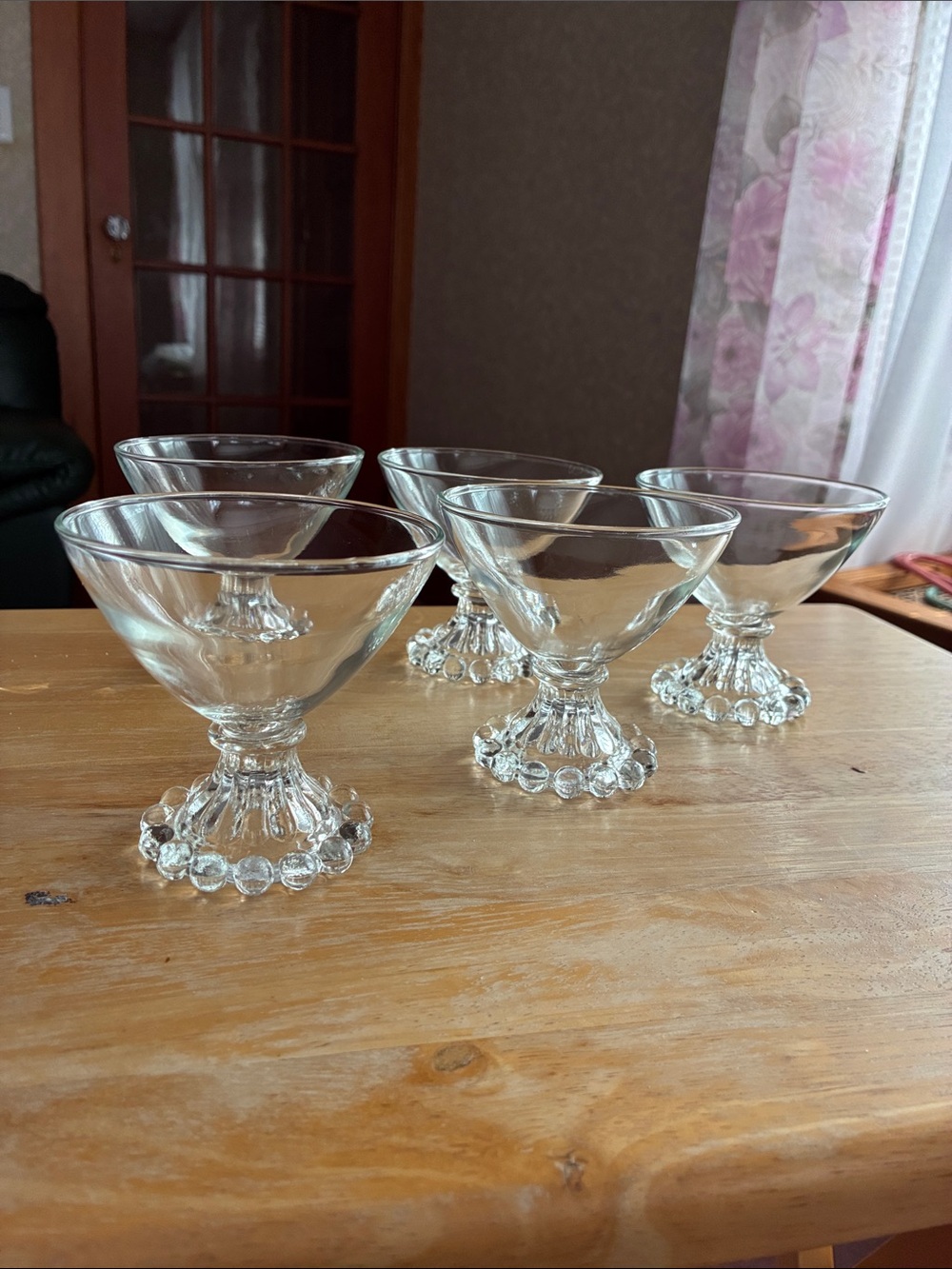 Clear Glass Dessert Coupes - Set of 5